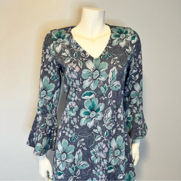 Anthropologie Maeve Blue Gray Florence Swing Dress Size Small - Picture 8 of 12